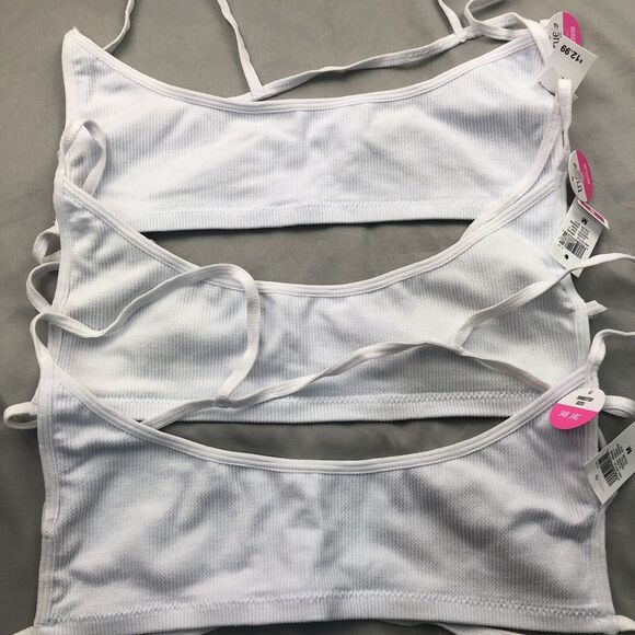 New True by Rue 21 3 White No Pads Seamless Wireless Bras Size M 34B 34C Teens - Picture 3 of 12